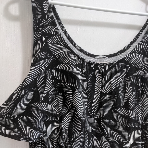 Merona Maxi Dress with Black and White Leaf - Picture 3 of 7